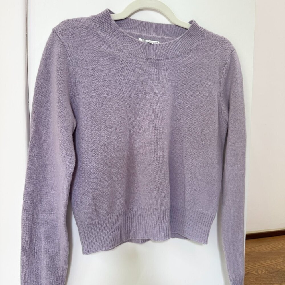 Reformation Dana Cashmere Crew Sweater Purple Small - Picture 8 of 13